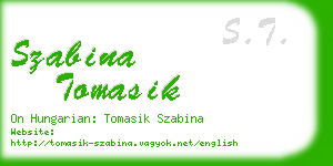 szabina tomasik business card